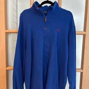 Mens Polo Ralph Lauren Half Zip Pullover Blue Size XXL